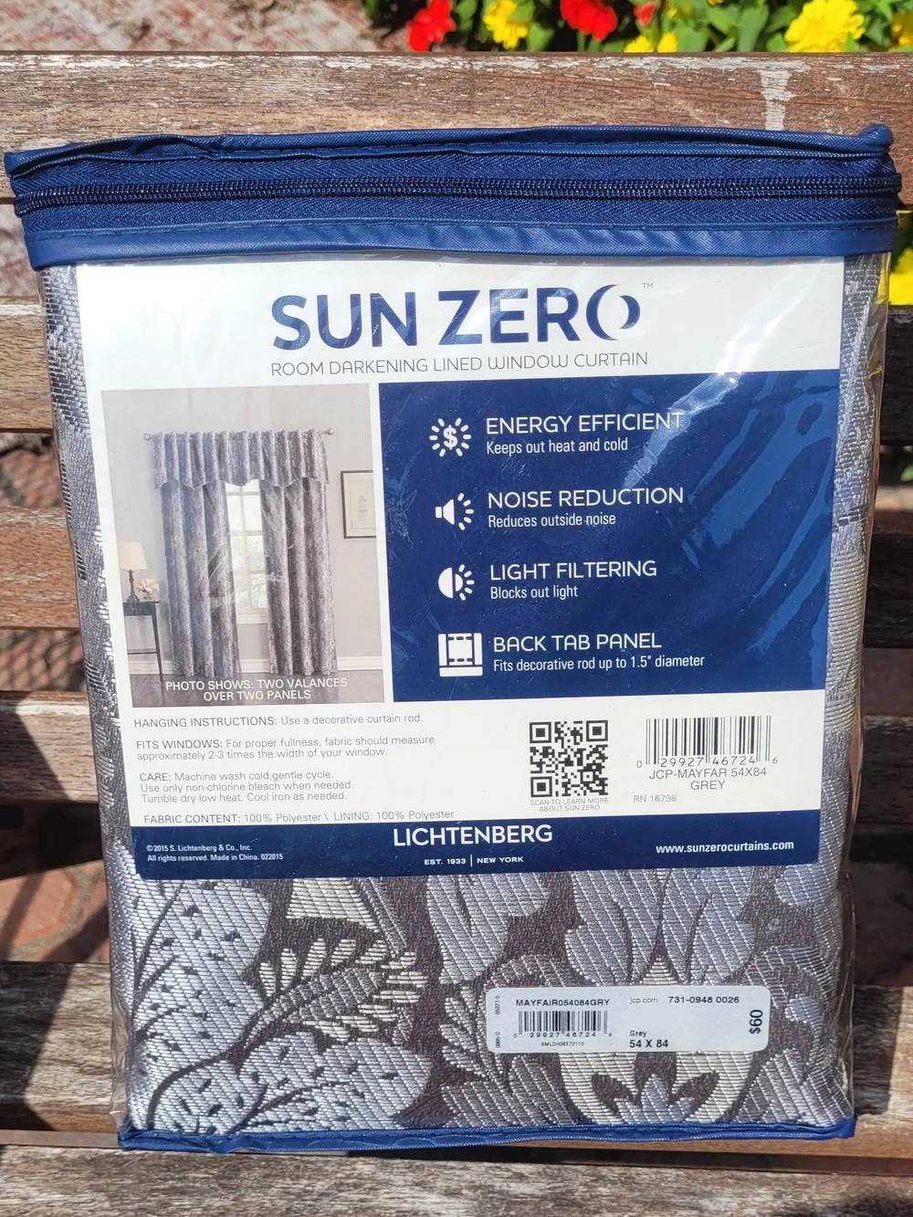 Mayfair Gray Room Darkening Lined Window Curtain Panel Set (Two Panels)